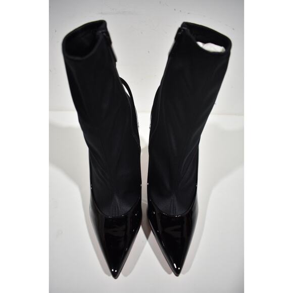 Christian Louboutin Jessie Booty Joli 100 Black Patent Satin Ankle Heel Boot 38 - Picture 7 of 12